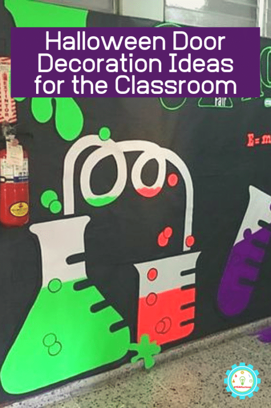 t inspired with these science door decorating ideas for Halloween with these clever science-themed Halloween classroom doors. #halloween #teaching #halloweendecorating #stemed #scienceteacher