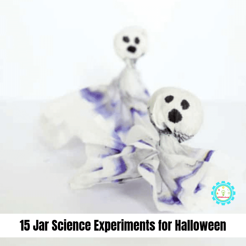 halloween science experiment collage that says 