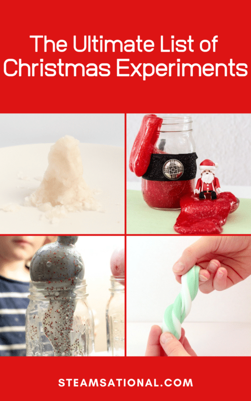 list of christmas experiments in a jar