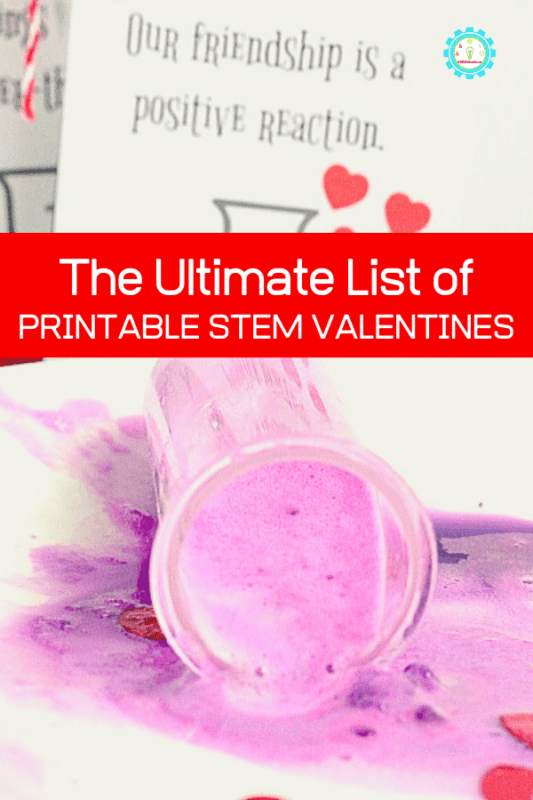 STEM valentines celebrate the science side of Valentine's Day! These printable STEM valentines are the perfect class valentine for scence-loving kiddos. 