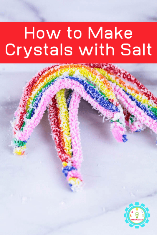 Today, we're bringing a twist on how to make crystals without borax by making these fun salt crystal rainbows!