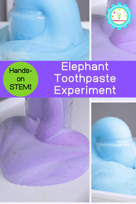 Try the classic elephant toothpaste explosion experiment and transform the classic elephant toothpaste science experiment into a STEM activity!
