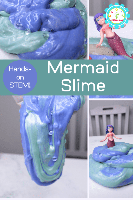 We love slime recipes, and we love mermaids. That is how the idea for this fun mermaid slime was born.  Learn how to make mermaid slime below!