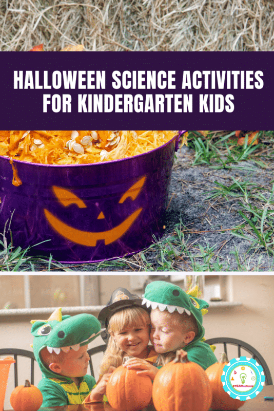 Halloween STEM activities for kindergarten are a fun way for kinder kids to explore science, technology, engineering, and math during Halloween!