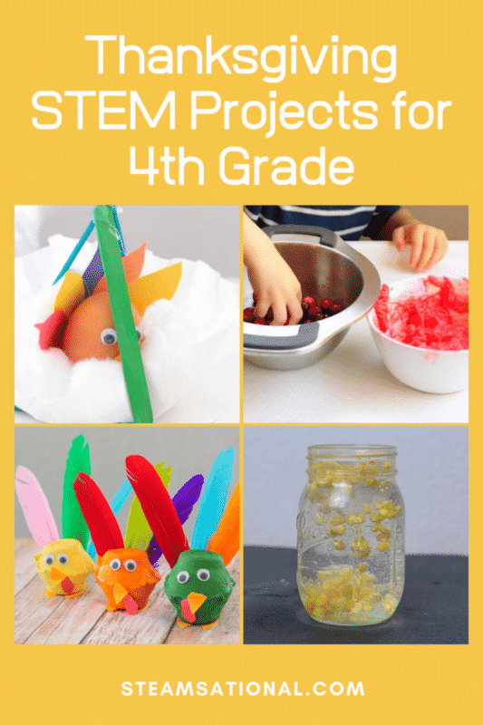 These Thanksgiving STEM activities for 4th grade are the perfect thing to try in the classroom or at home during November!