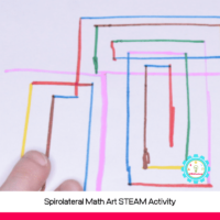 This spirolateral math art STEAM activity is a fun way to bring art and math together! Hands on math STEAM activities are tons of fun!