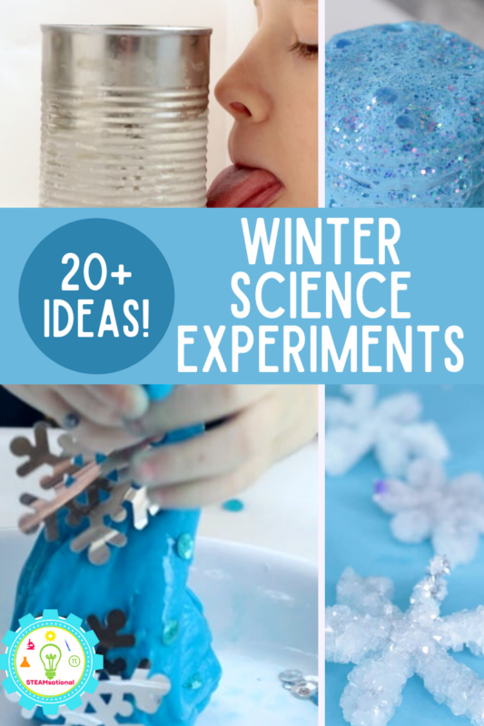 20+ hands-on and fun winter science experiments for kids! Make learning science fun with these winter-themed science experiments!