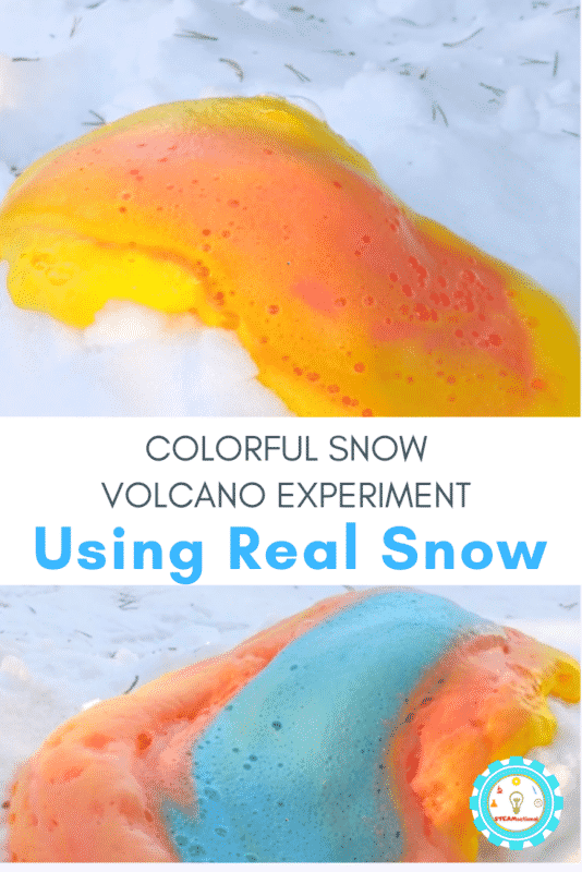 colorful snow volcano experiment