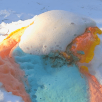 snow volcano color mixing