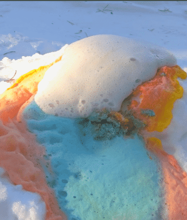 snow volcano color mixing