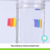 Flip a rainbow using science! The light refraction science experiment is simple, but it illustrates a scientific concept in an easy-to-understand way.