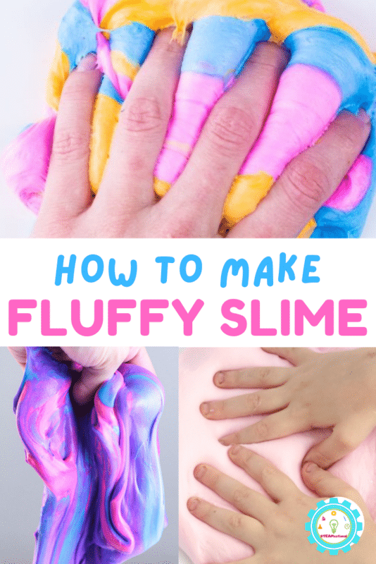 This fluffy slime recipe can be made without contact solution! Find out What Can You Use Instead of Contact Solution in Slime here.