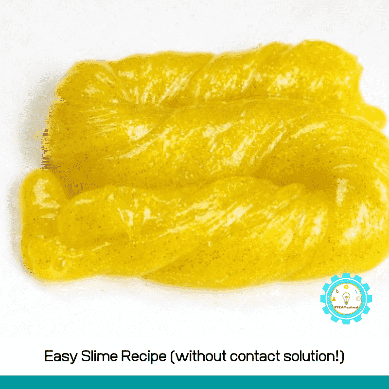 This easy slime recipe shows you how to make a slime recipe without contact solution!
