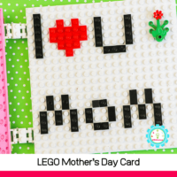 lego Child Made Mothers Day Card perfect for STEM in May!
