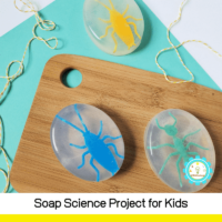 This saponification science project is a fun way to learn about soap making and is a quick science project perfect for elementary!