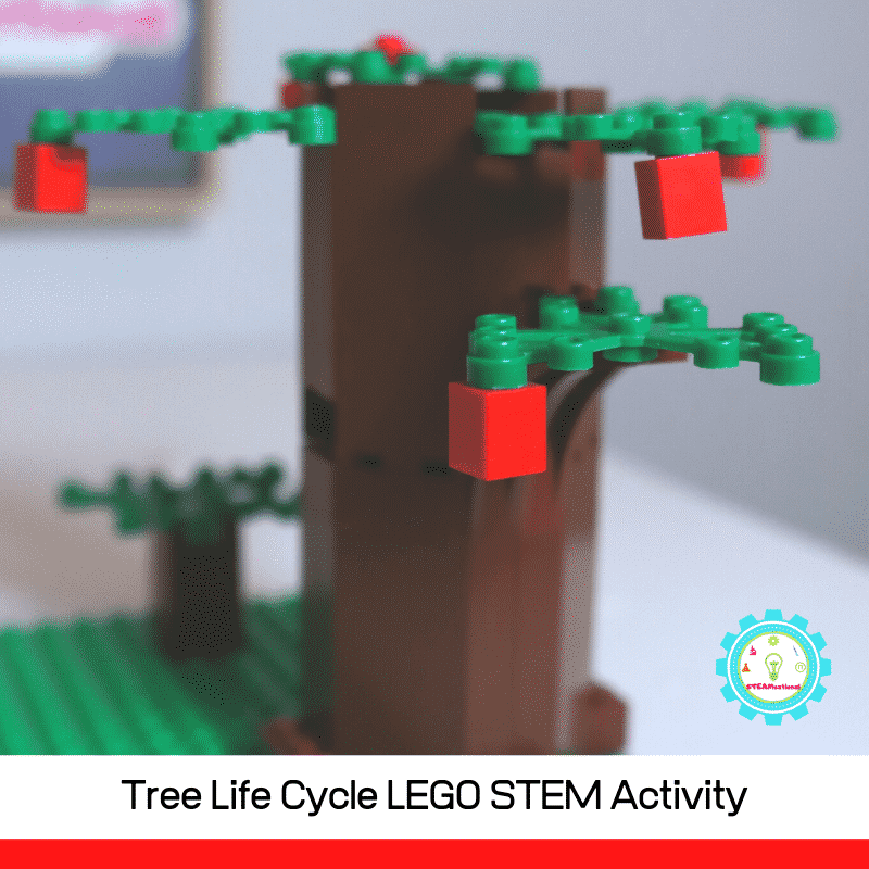 An Earth Day LEGO challenge making a LEGO tree life cycle is the perfect activity to go along with any Earth Day lesson!