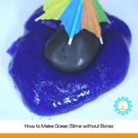 how to make ocean slime without borax. This easy slime recipe has 3 ingredients and is very low mess!