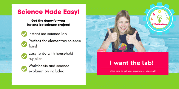 instant ice science project worksheets