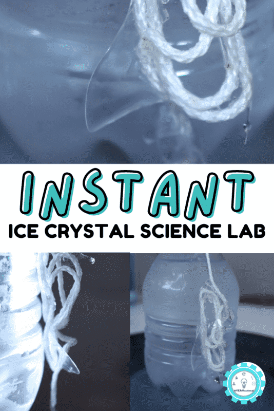 Learn how to make instant ice crystals in this easy science experiment! Just two ingredients and you'll have instant ice in minutes!