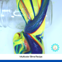 This recipe for multicolor slime is so easy! Just 3 ingredients and you'll be mixing and playing with brightly colored slime in no time!