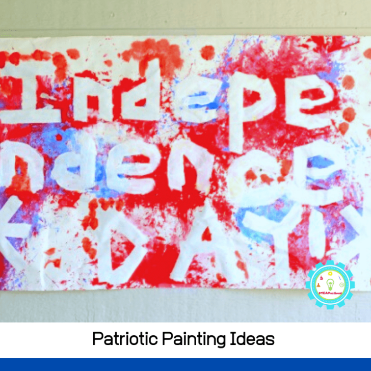 Patriotic Painting Ideas Filled with Bursts of Red, White, and Blue Color