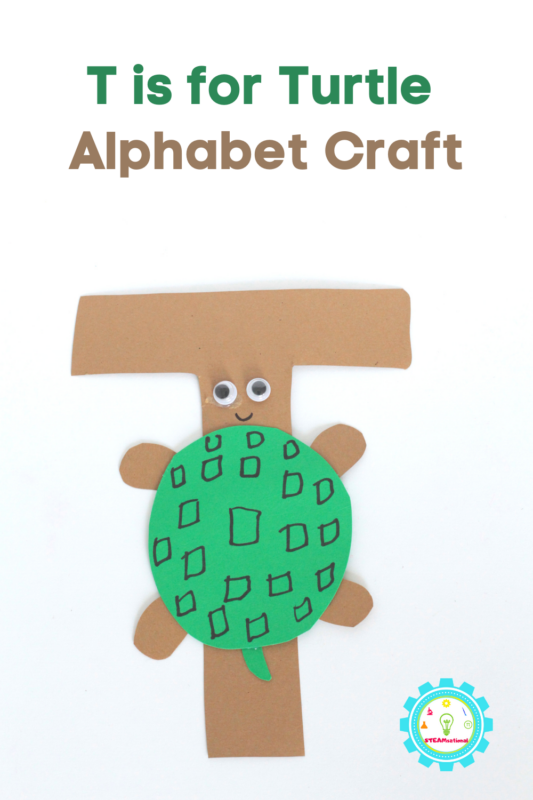 Kids will love this letter in their alphabet crafts because it features everyone's favorite cat, the lion. The T is for turtle alphabet craft is a fun way to transform a boring letter into an exciting animal.