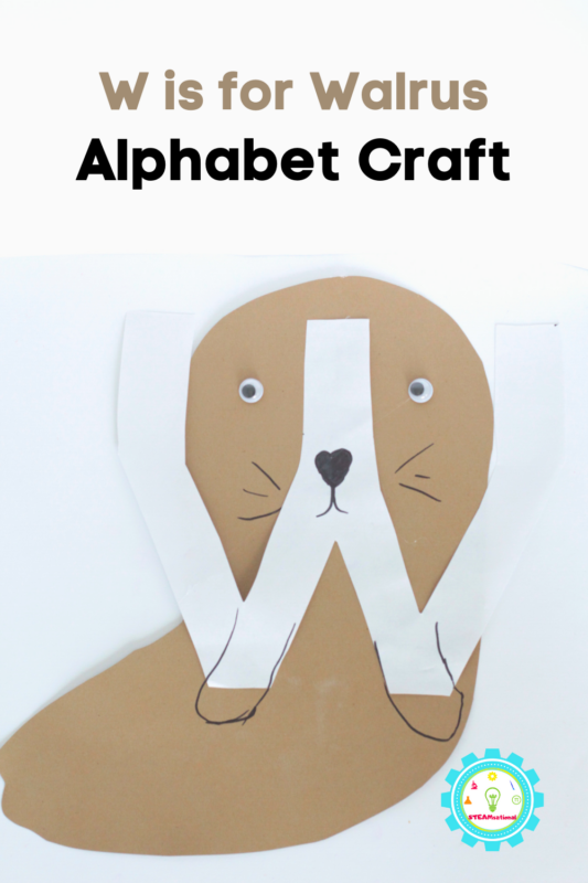 Kids will love this letter in their alphabet crafts because it features an adorable, bumbling mammal from the sea, the walrus! The W is for walrus alphabet craft is a fun way to transform a boring letter into an exciting animal.