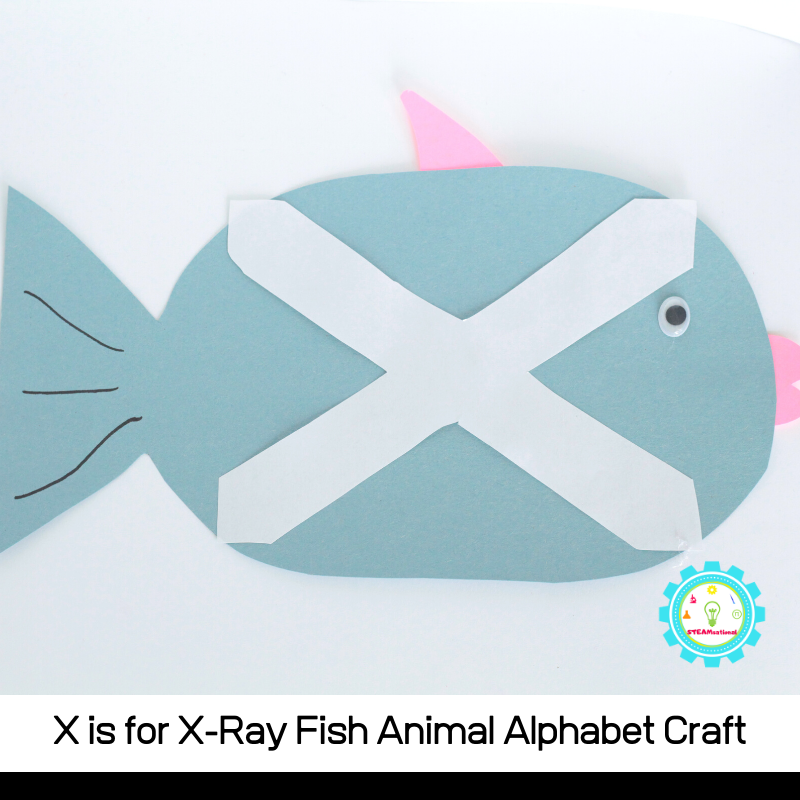 X is for X-Ray Fish Animal Alphabet Craft