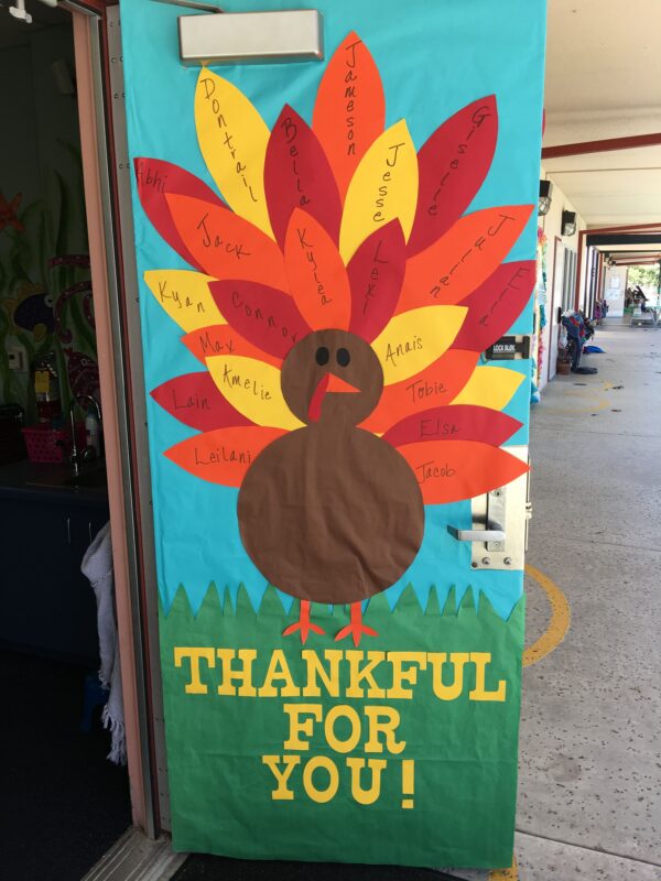 thankful classroom door turkey