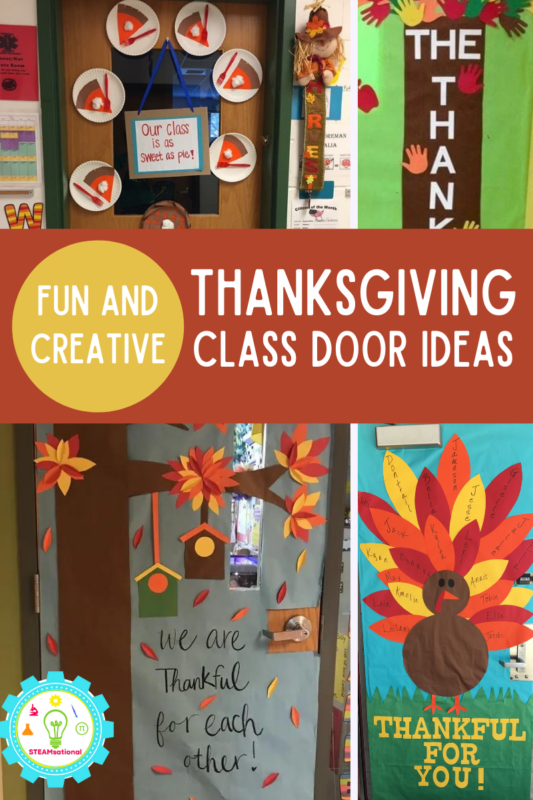 10 easy-to-make Thanksgiving classroom door decorations to try! Bring the thankful spirit into the classroom with these Thanksgiving doors. 