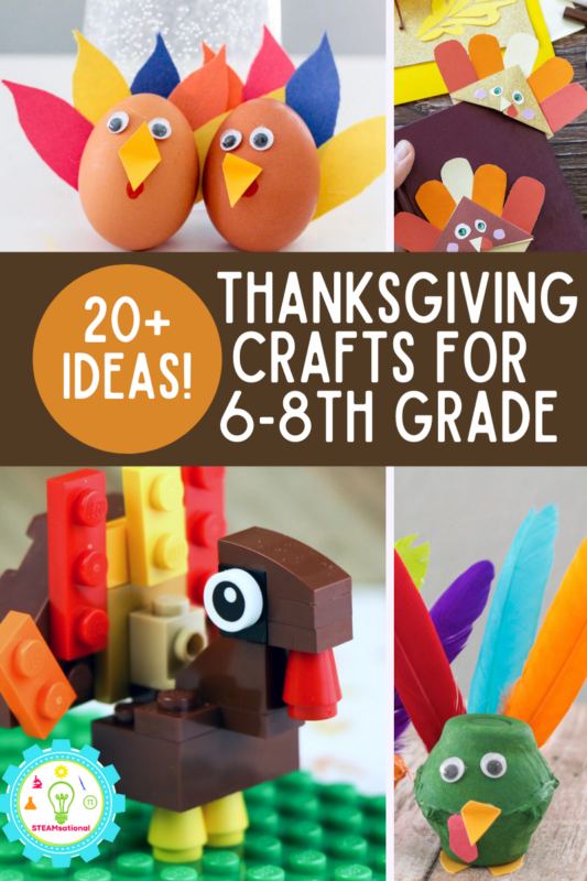 e Thanksgiving crafts and activities for middle schoolers are a bit more challenging than what you'll find in Thanksgiving classroom crafts for elementary kids but still tons of fun! 
