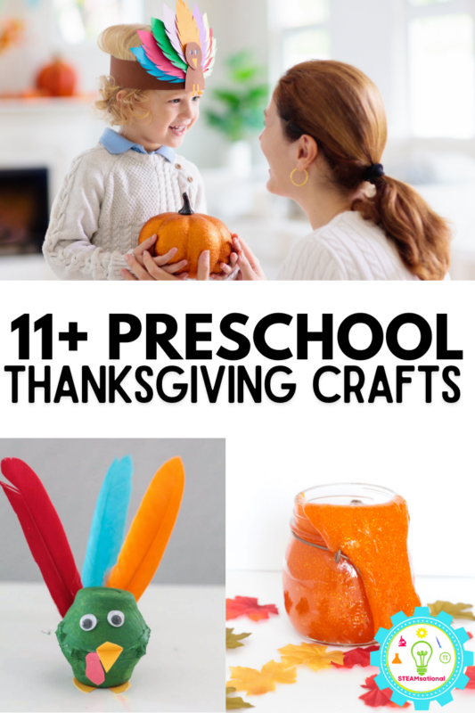 This list of preschool Thanksgiving crafts is the perfect list of Thanksgiving crafts for the preschool classroom and for kids 3 and 4 years old. 