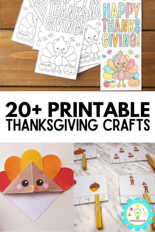 When you need a fast craft that doesn't make a big mess and won't require too much involvement from a parent, teacher, or caregiver, then it's Thanksgiving printable crafts to the rescue!