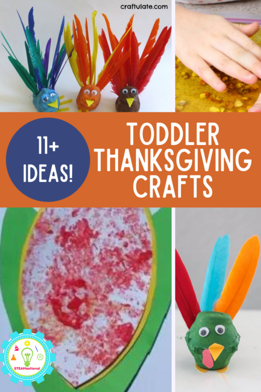 11+ crafts that toddlers can actually make! These simple Thanksgiving crafts for toddlers are age appropriate and perfect for kids 1.5-3!