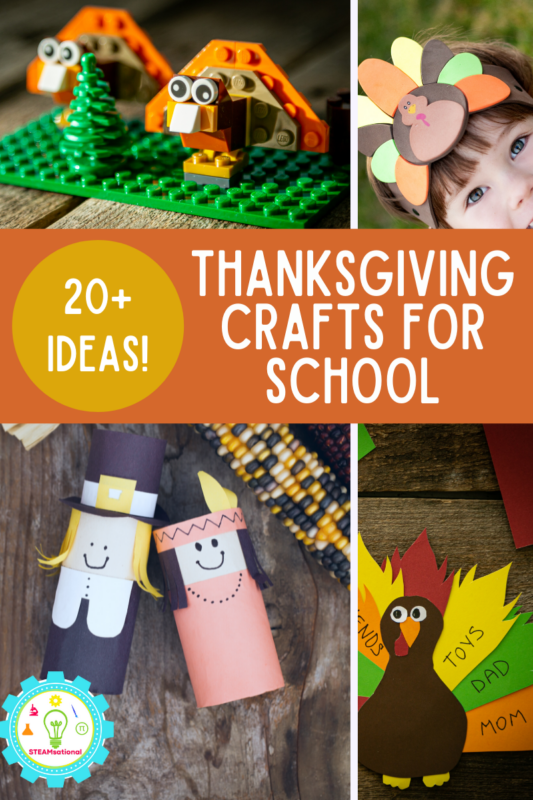 Low prep Thanksgiving school crafts for the elementary classroom! Thanksgiving crafts for kids using craft supplies you already own!