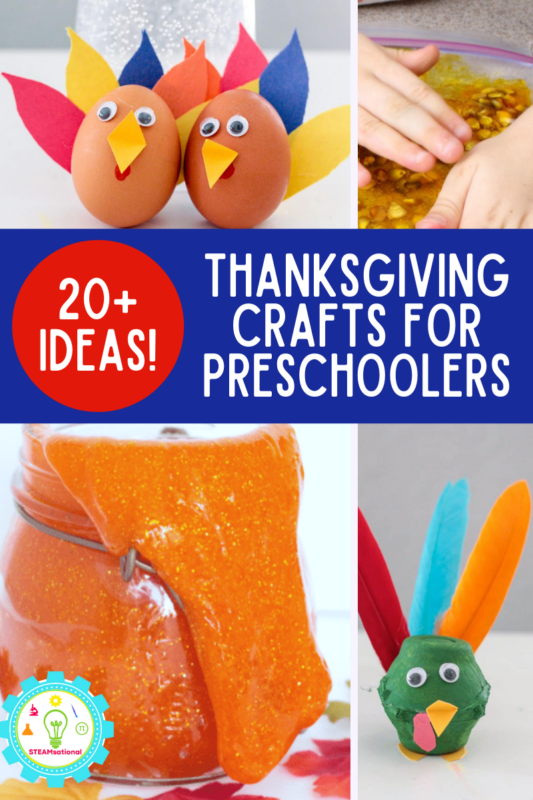 More than 20 easy Thanksgiving crafts for preschoolers! Simple preschool Thanksgiving crafts with Thanksgiving crafts for 3 and 4 year olds.