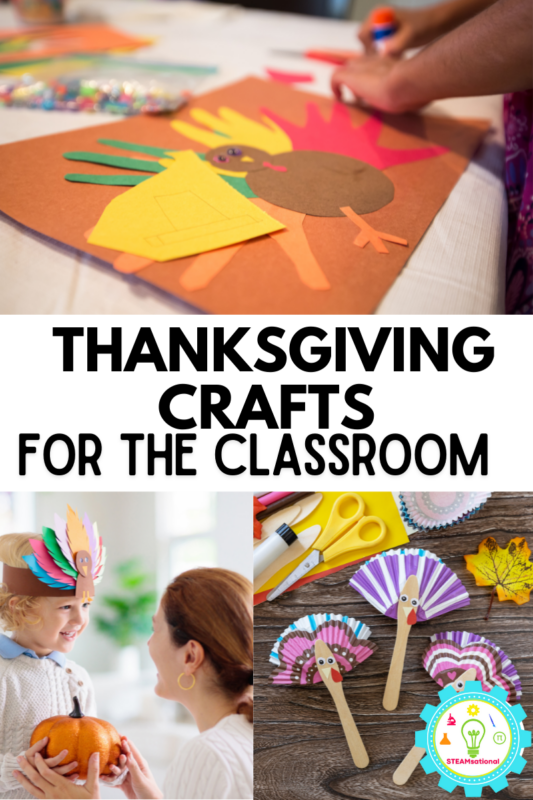 These classroom friendly Thanksgiving crafts for elementary aged kids will allow them to explore creativity and learn at the same time!