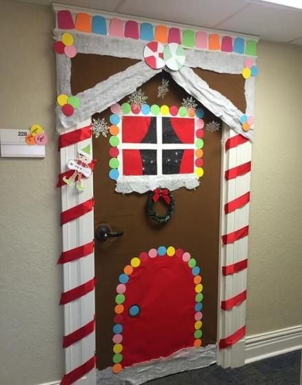 gingerbread house preschool door
