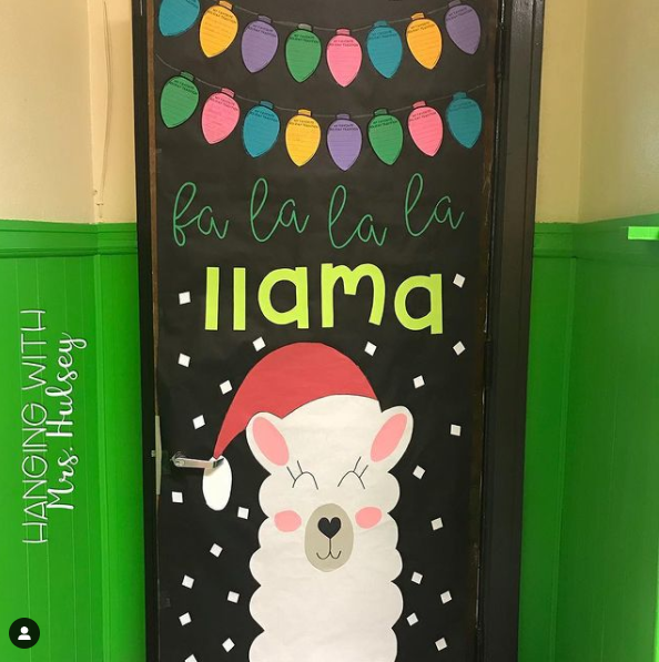 christmas llama door