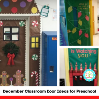 This December, use these December door decorations for preschool as inspiration for your own preschool classroom door ideas!