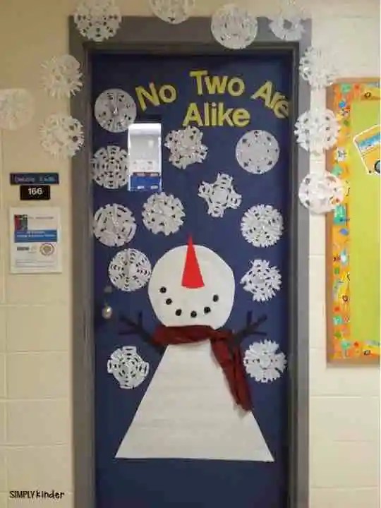 snowflake classroom door
