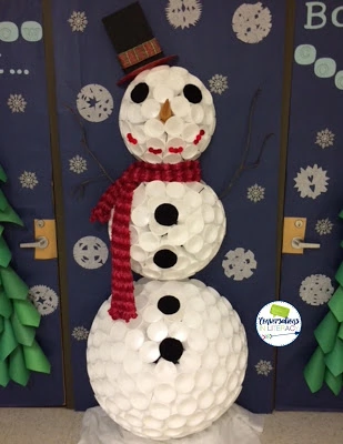 snowman cup classroom door