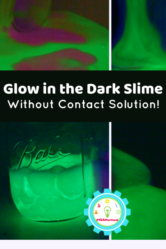 How to make glow in the dark slime without contact solution! This tutorial to make glowing slime is an easy glow in the dark slime recipe!