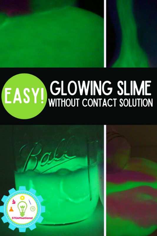 low along with this recipe and learn how to make glow in the dark slime without contact solution! 