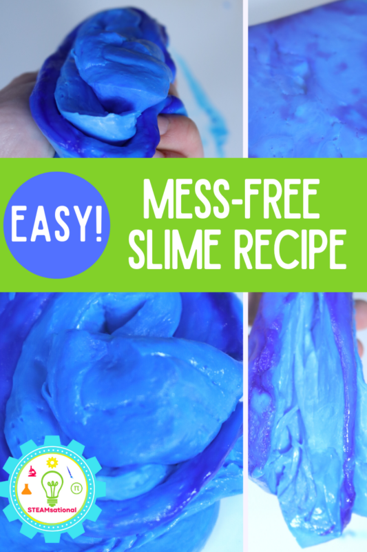 How to make slime with glue and soap! This borax slime recipe is an easy mess-free slime recipe that can be made in minutes!