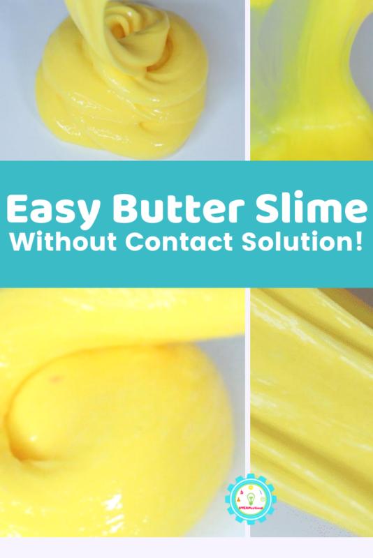 Learn how to make butter slime without contact solution! Just 3 ingredients and you will have the softest, stretchiest butter slime ever!