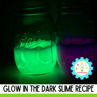 Follow along with this recipe and learn how to make glow in the dark slime without contact solution!