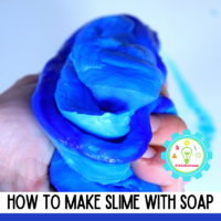 How to make slime with glue and soap! This borax slime recipe is an easy mess-free slime recipe that can be made in minutes!