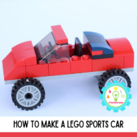 How to Build a LEGO Sports Car with standard LEGO bricks. Step by step directions for a LEGO Sportscar complete in 10 minutes