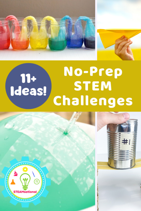 11 super easy no prep STEM challenges for elementary students! Low-cost supplies and hands-on fun make these no prep STEM activities perfect!
